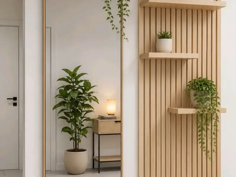 Closet a la medida con panelado en palillería de madera